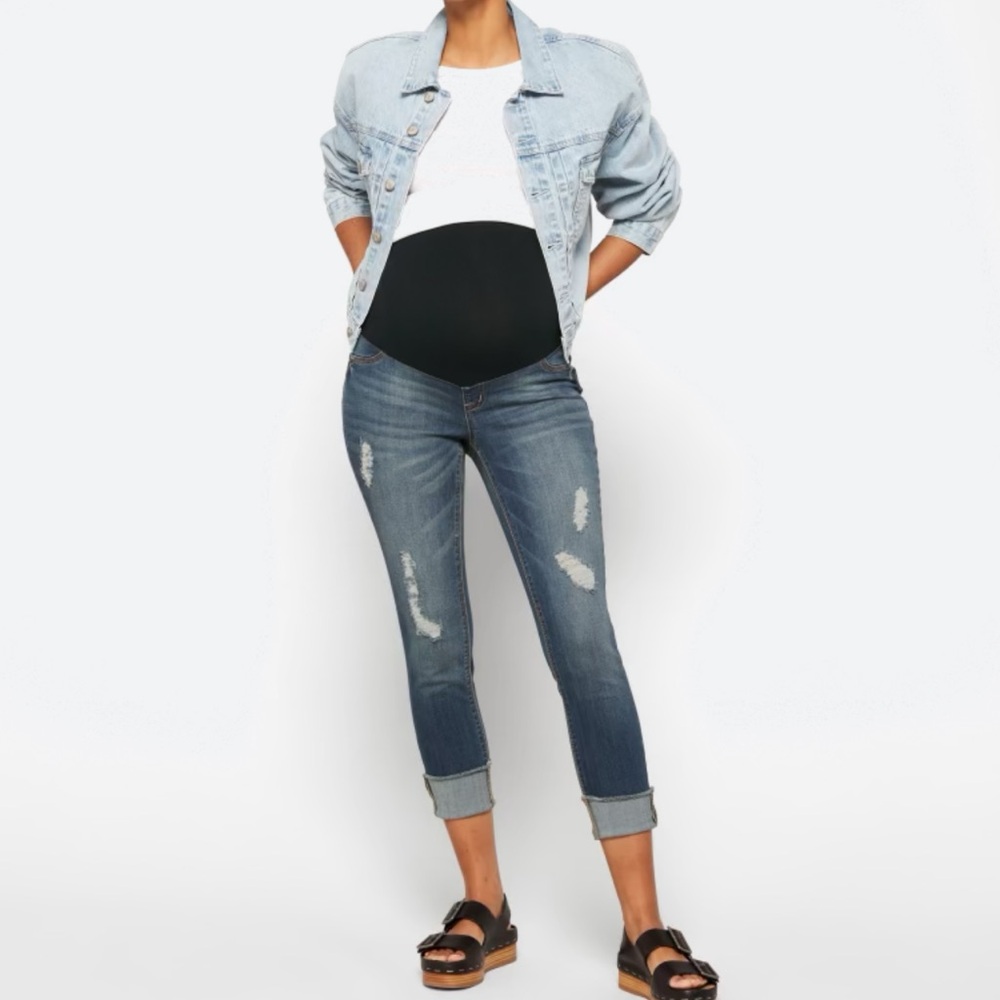 1822 Denim Glen Maternity Distressed Cuffed Jean